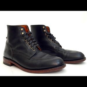 Frye Mens Walter Country Lace Up Boots, Black, 10